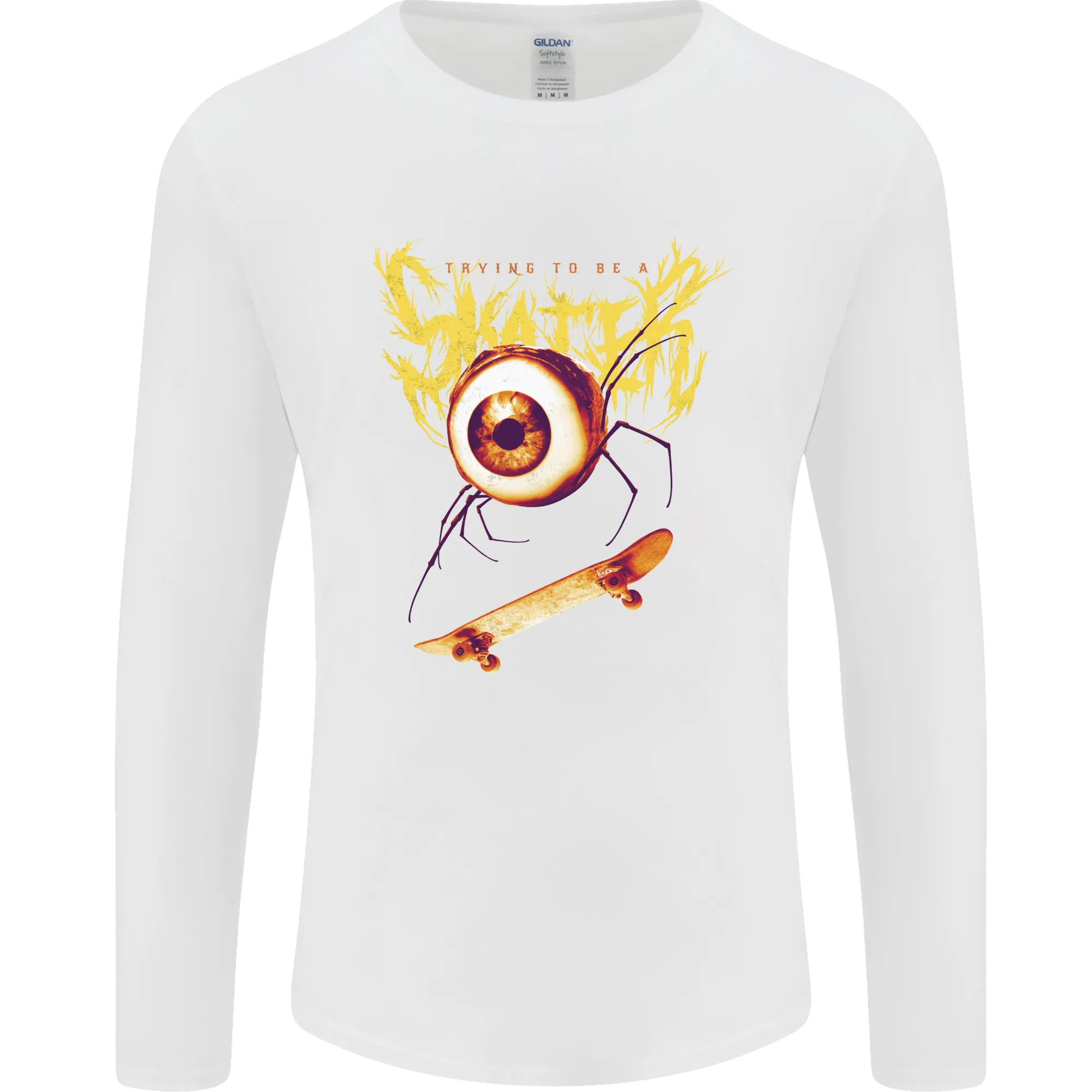 Skater Eye Skateboarding Skateboard Mens Long Sleeve T-Shirt