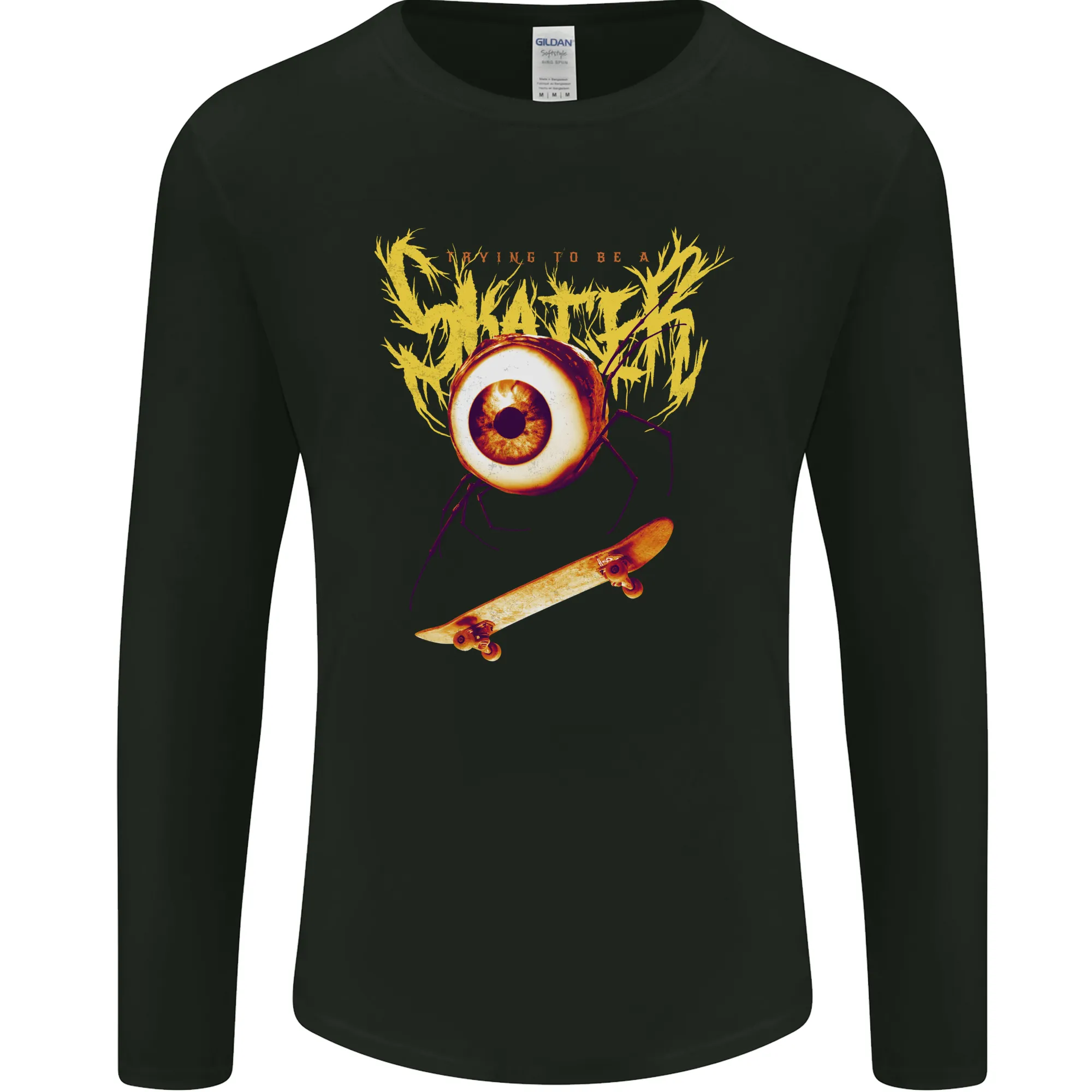 Skater Eye Skateboarding Skateboard Mens Long Sleeve T-Shirt