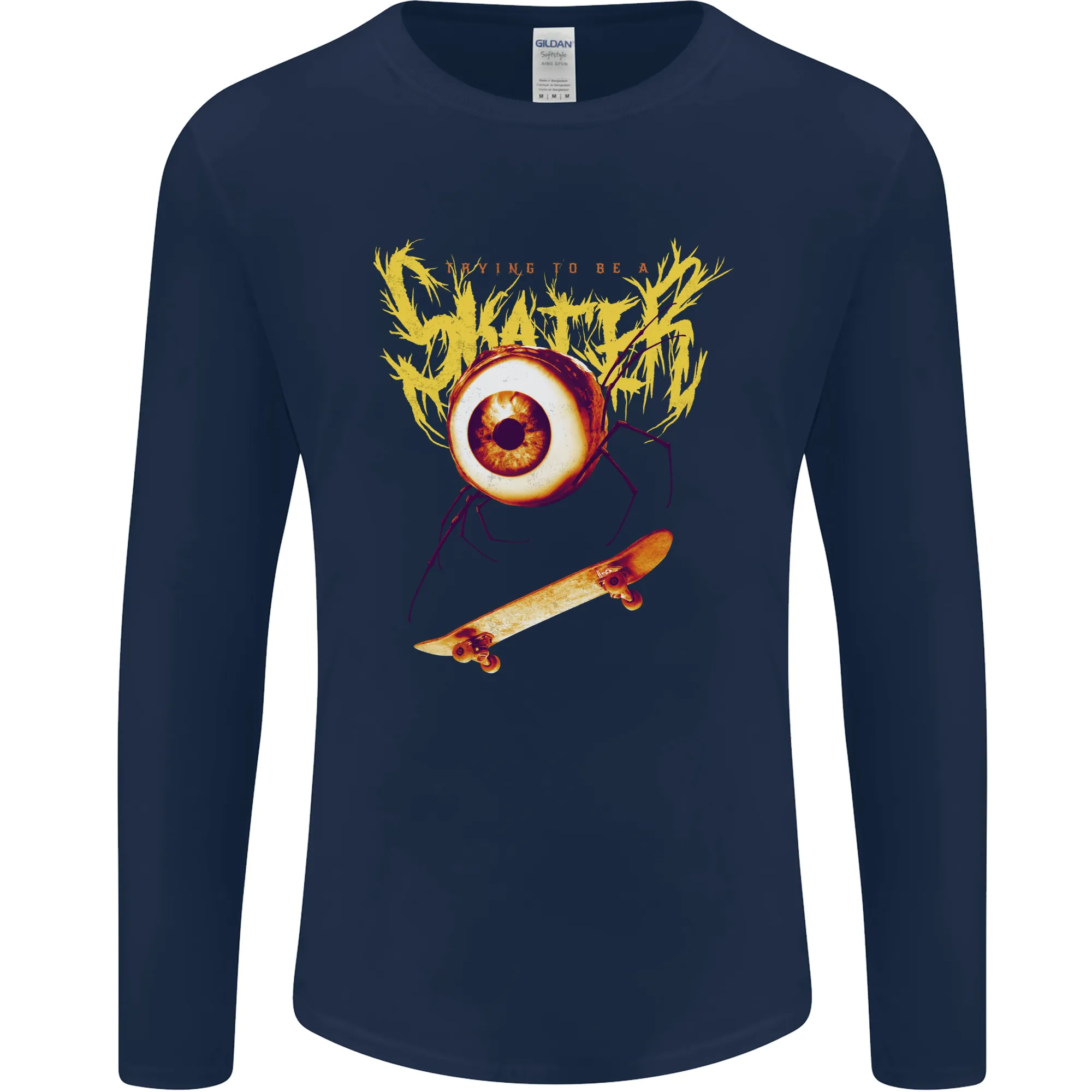 Skater Eye Skateboarding Skateboard Mens Long Sleeve T-Shirt
