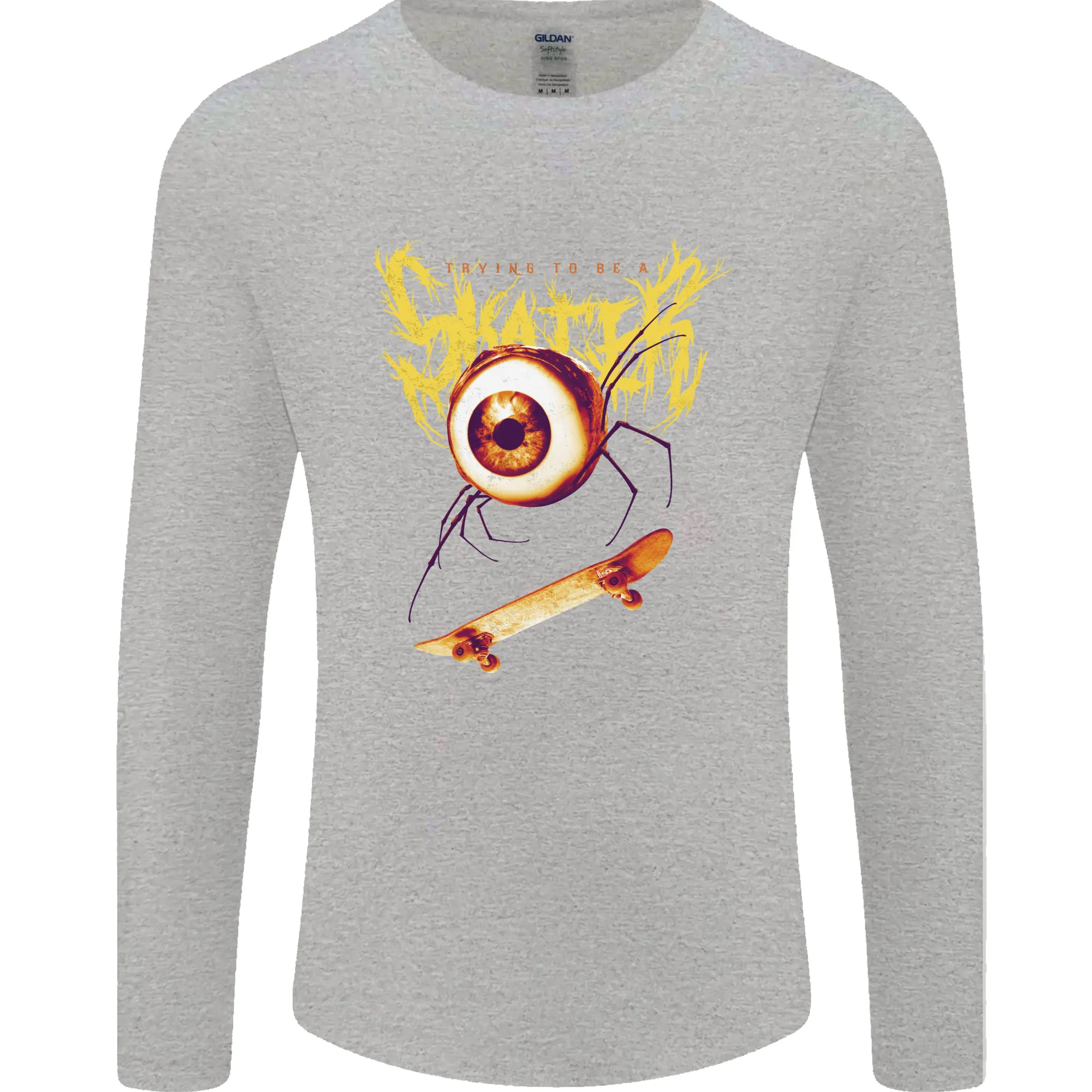 Skater Eye Skateboarding Skateboard Mens Long Sleeve T-Shirt