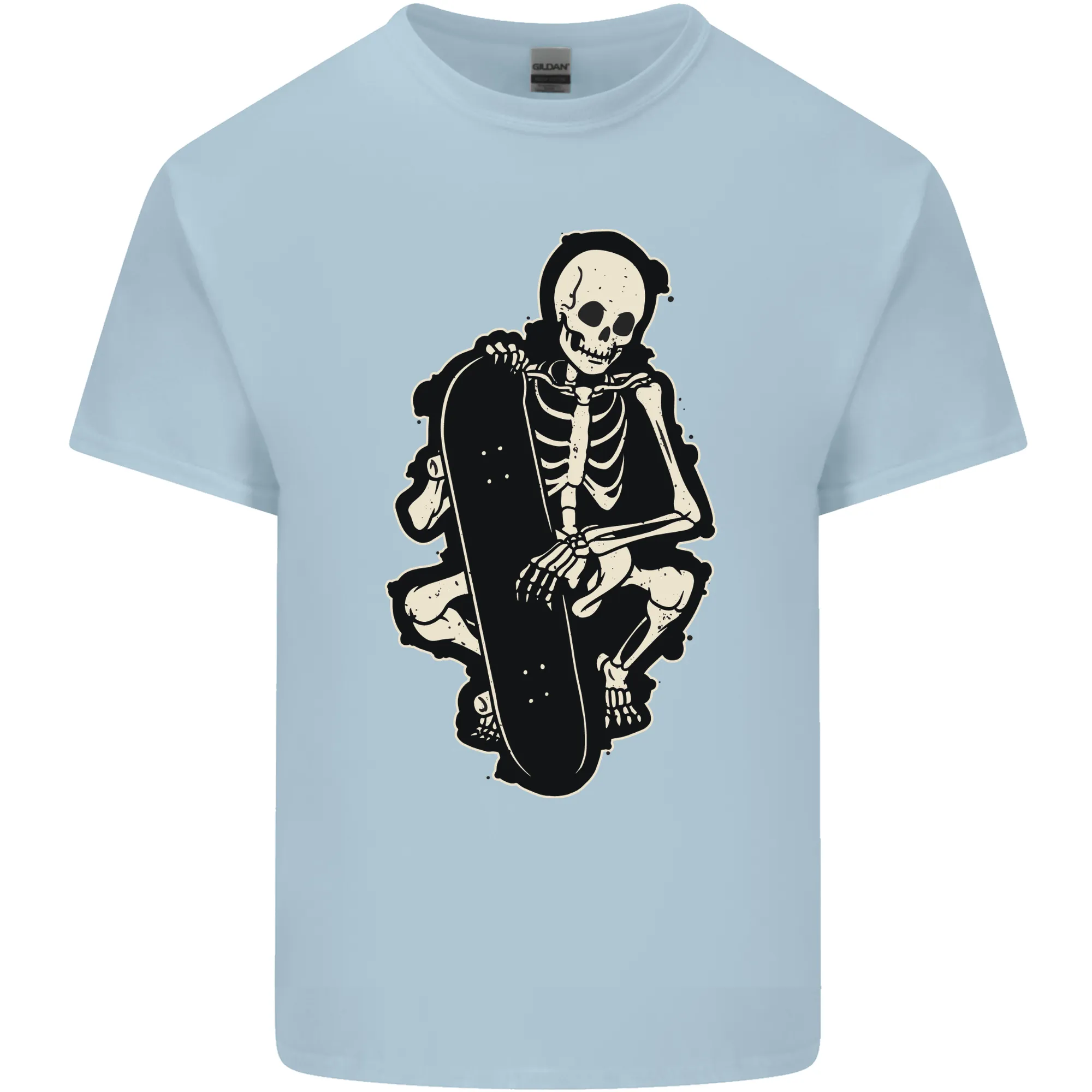 Skater Skeleton Skateboarding Skateboard Mens Light Cotton T-Shirt