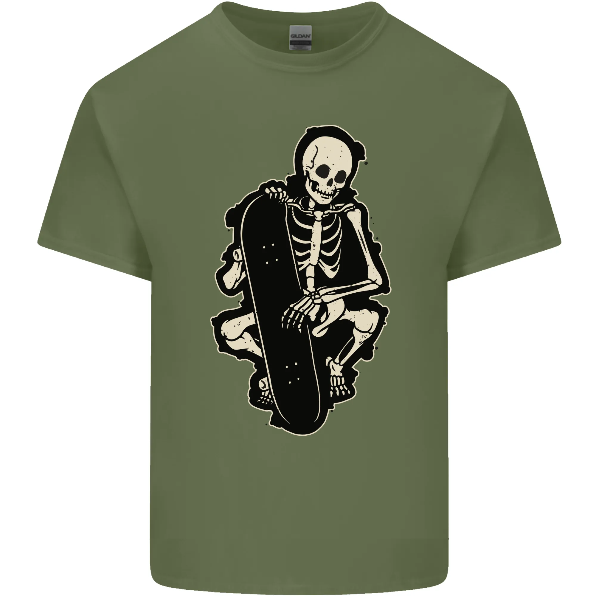 Skater Skeleton Skateboarding Skateboard Mens Light Cotton T-Shirt