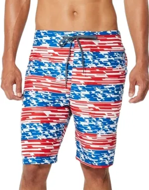 Speedo Mens Home Free Patriotic 9" Inseam Board Shorts Red XL