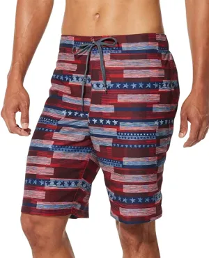 Speedo Mens Home Free Patriotic 9" Inseam Board Shorts Red XXL
