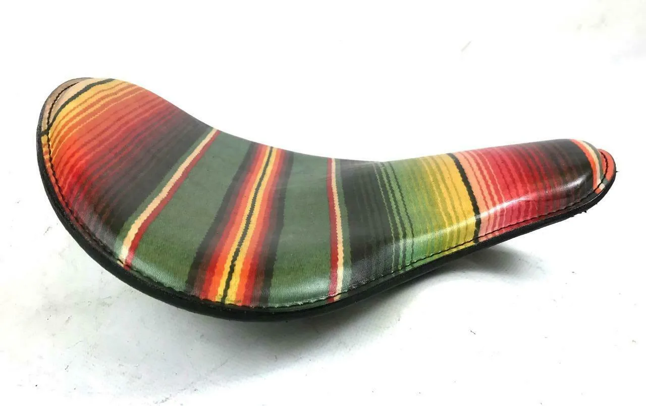 Spring Solo Leather Seat Chopper Sportster Harley 12x13" Mexican Blanket Tattoo