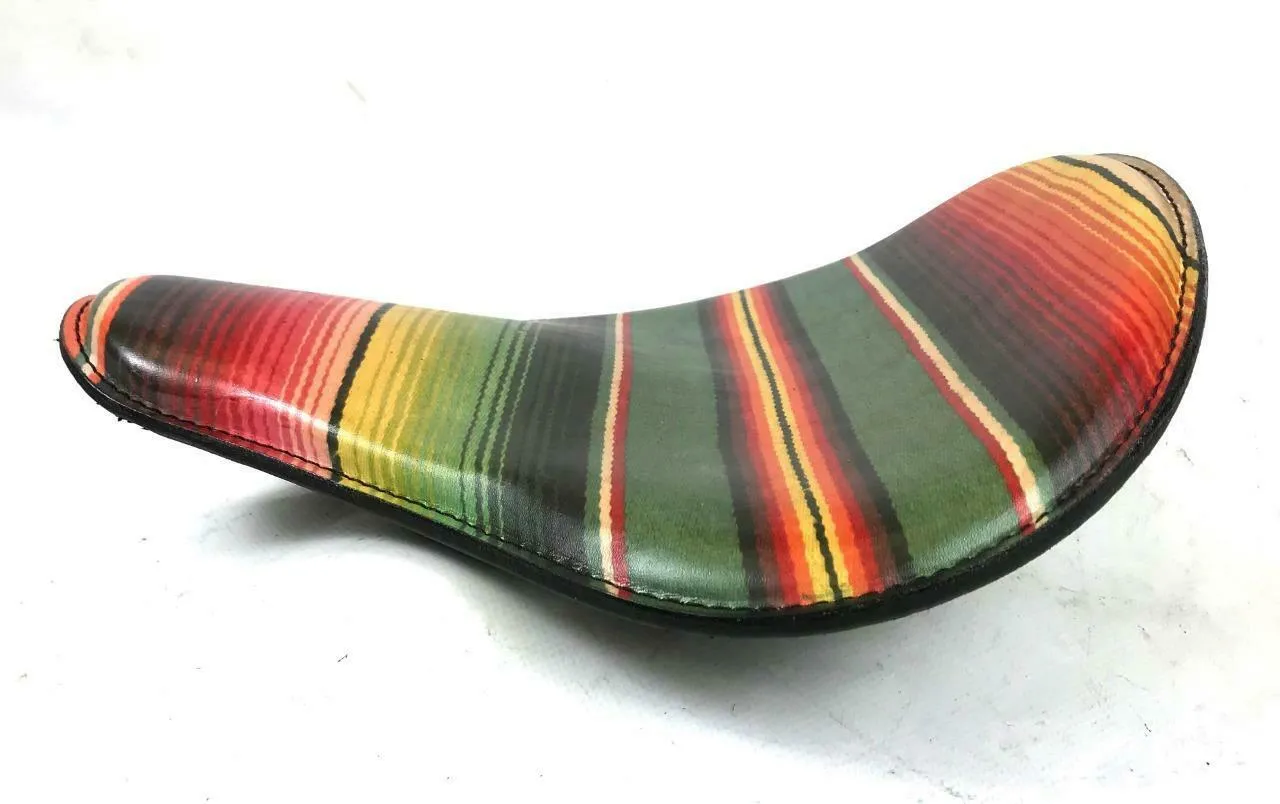 Spring Solo Leather Seat Chopper Sportster Harley 12x13" Mexican Blanket Tattoo