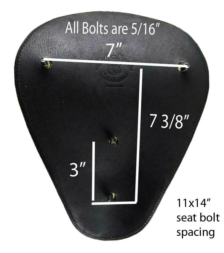 Spring Solo Seat Chopper Harley Sportster 11x14 Eagle Skull Tattoo Leather Blk