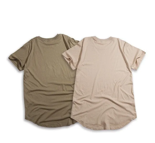 s/s men extended kanye t-shirt cotton swag mens t shirts skateboard tshirt solid hip hop T shirt men's tees tops