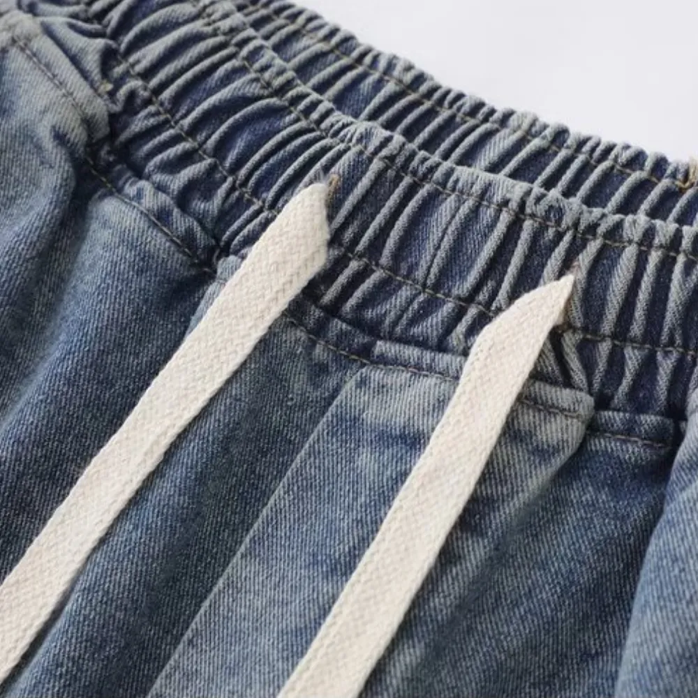 Star Patchwork Distressed Denim Shorts