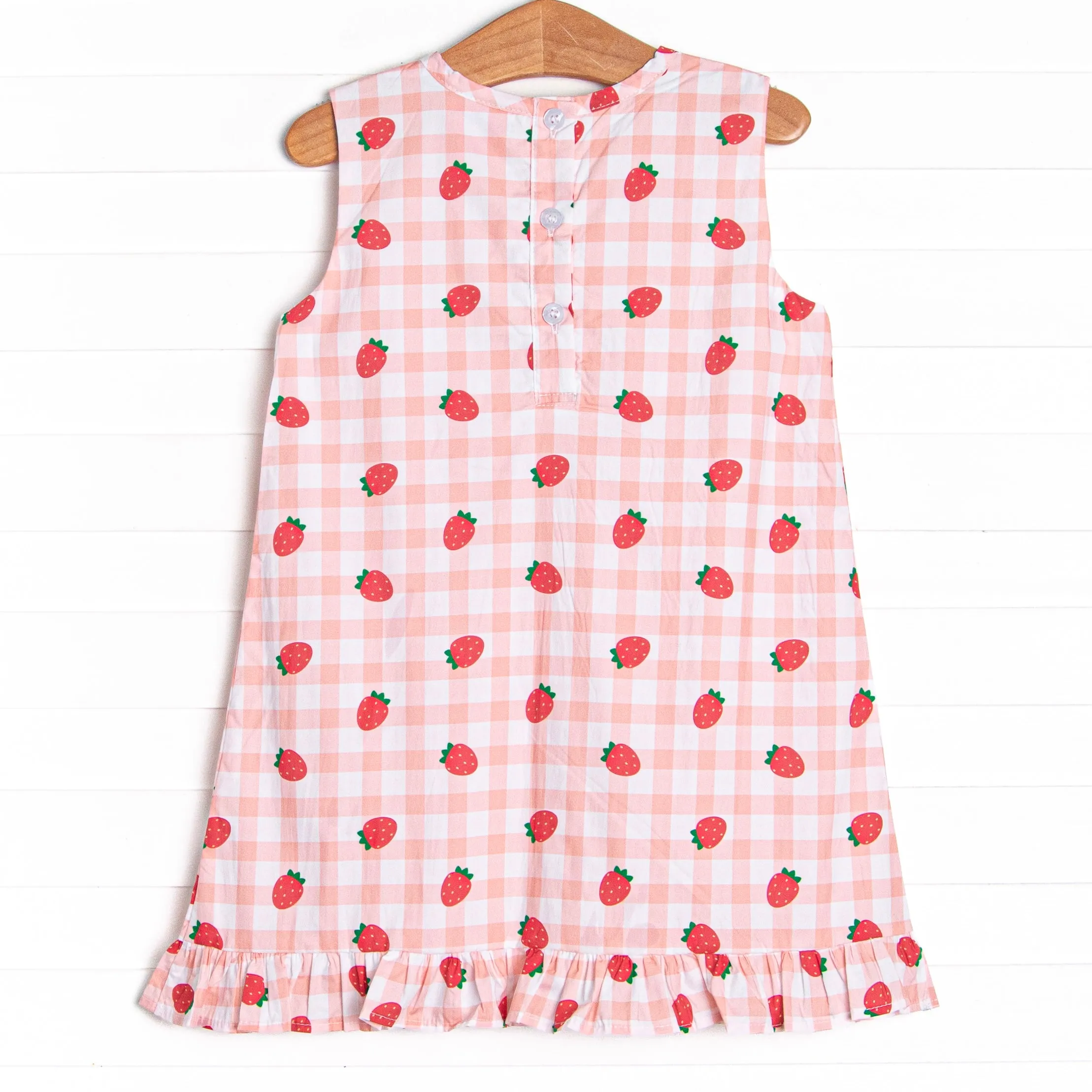 Strawberry Picnic Dress, Pink