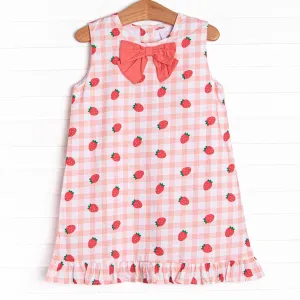 Strawberry Picnic Dress, Pink