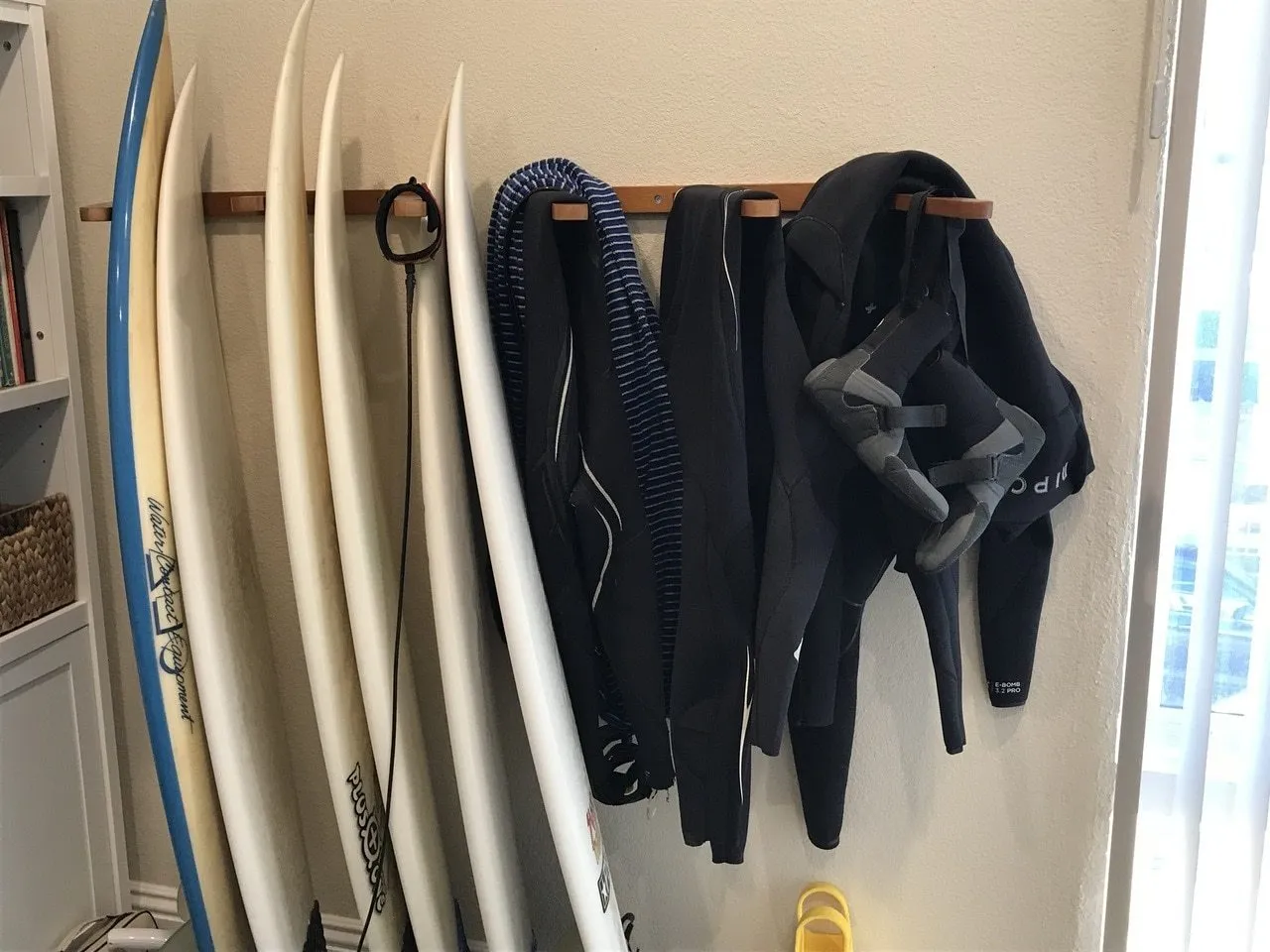 Surfboard Wall Rack - Wooden Vertical Quad by Spire