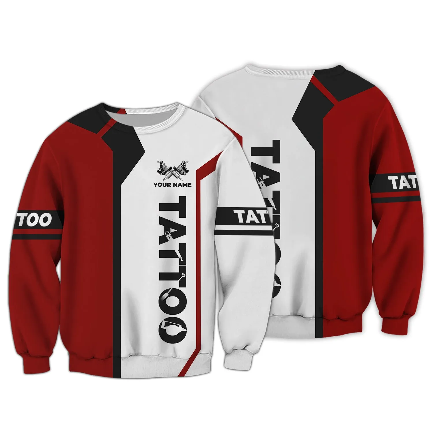Tattoo Artist Shop Personalized Name Zipper Hoodie