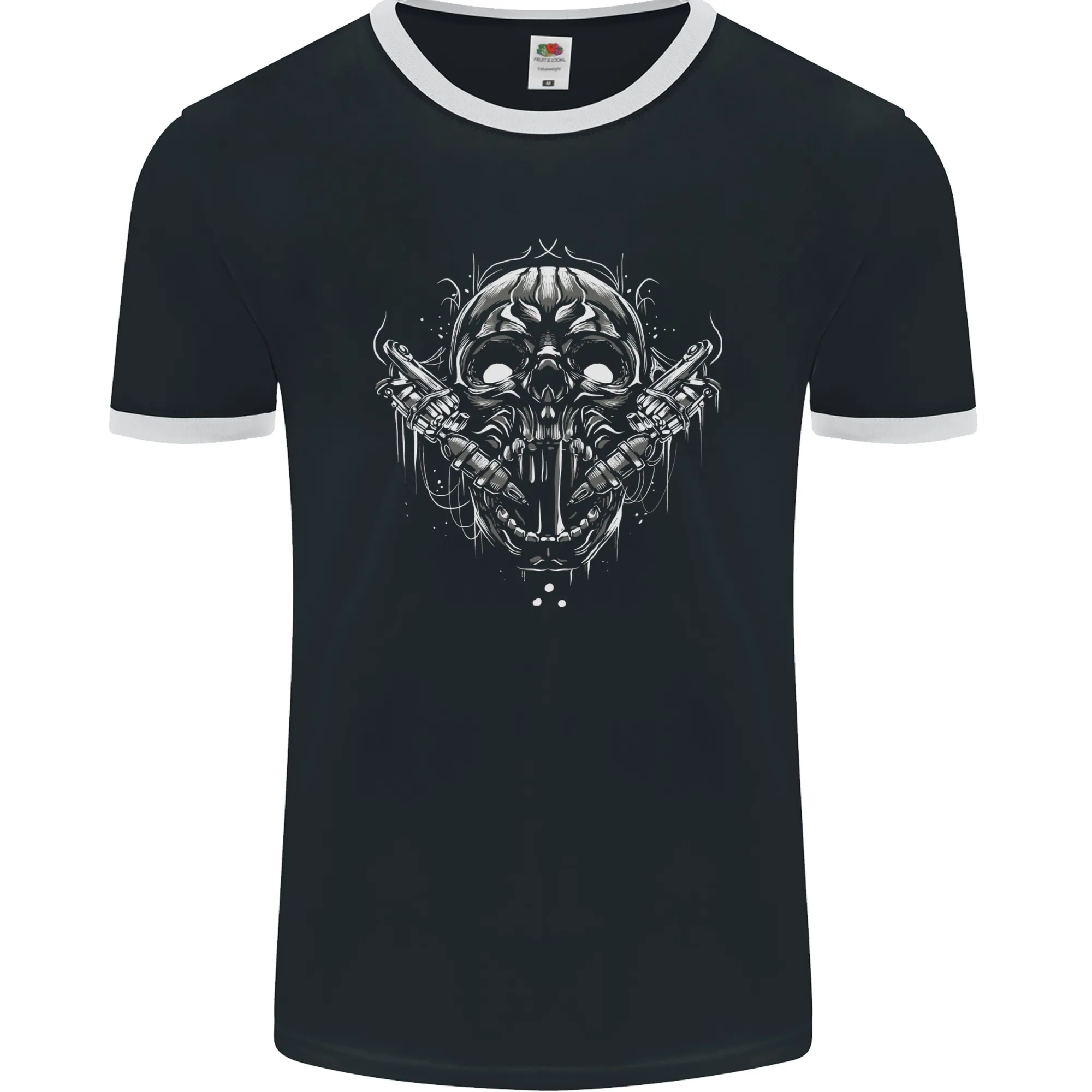 Tattoo Skull Tattooist Artist Mens Ringer T-Shirt FotL