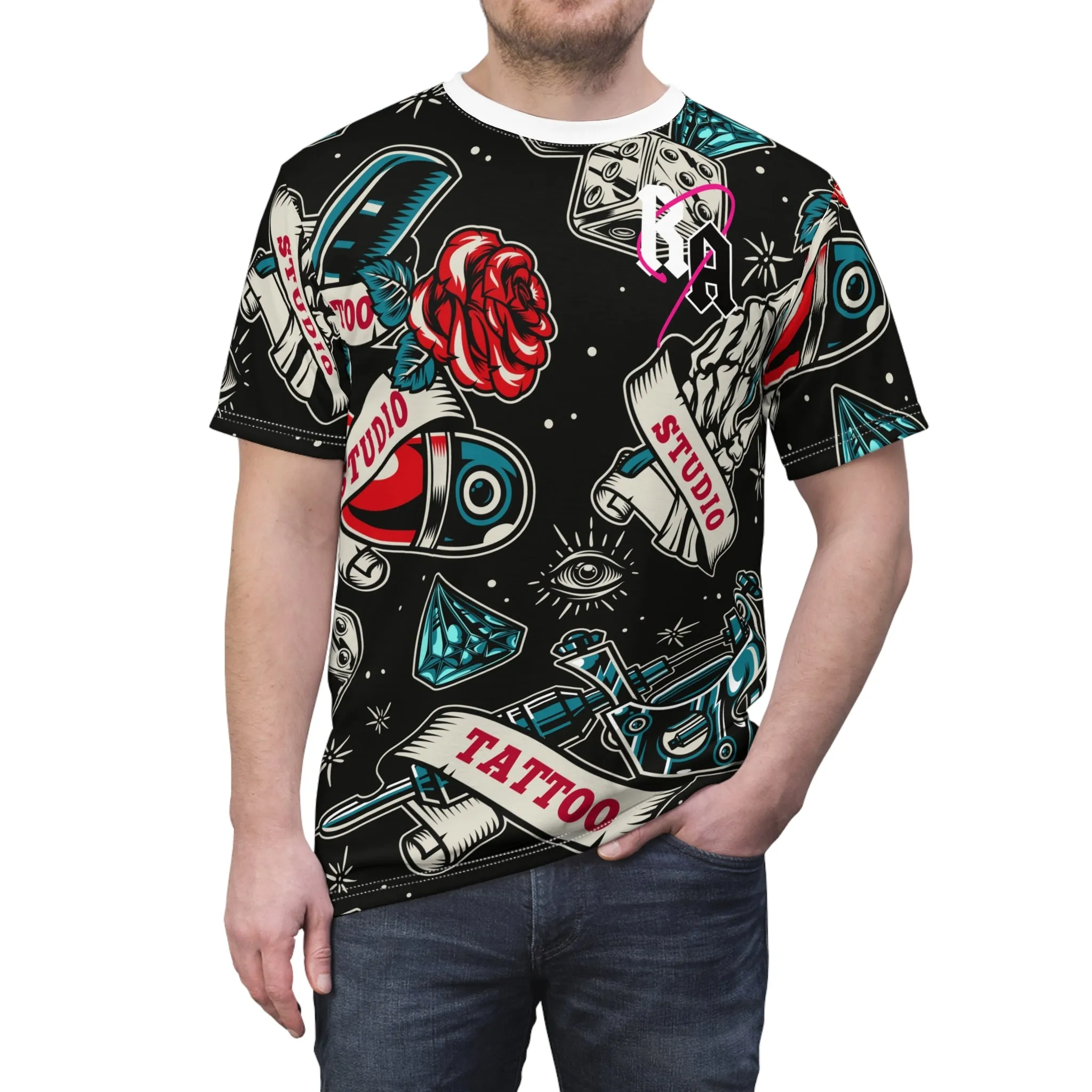 Tattoo Studio Rebel: Unisex Cut & Sew Tee