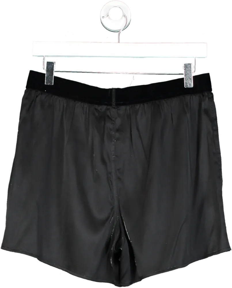 Tom Ford Black Velvet-trimmed Stretch-silk Shorts UK M