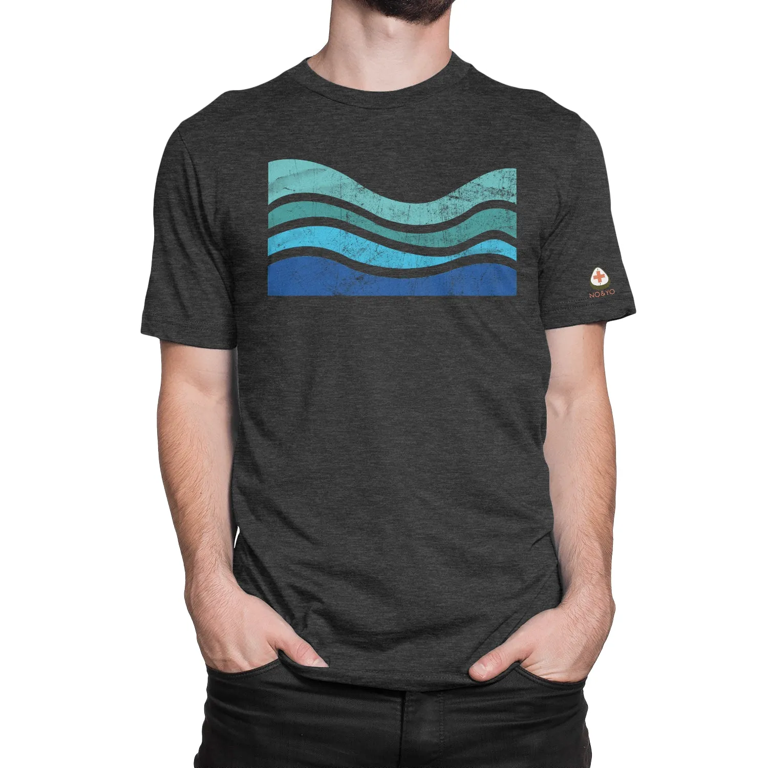 Unique Men’s Vintage Wave Surf Graphic T-Shirt