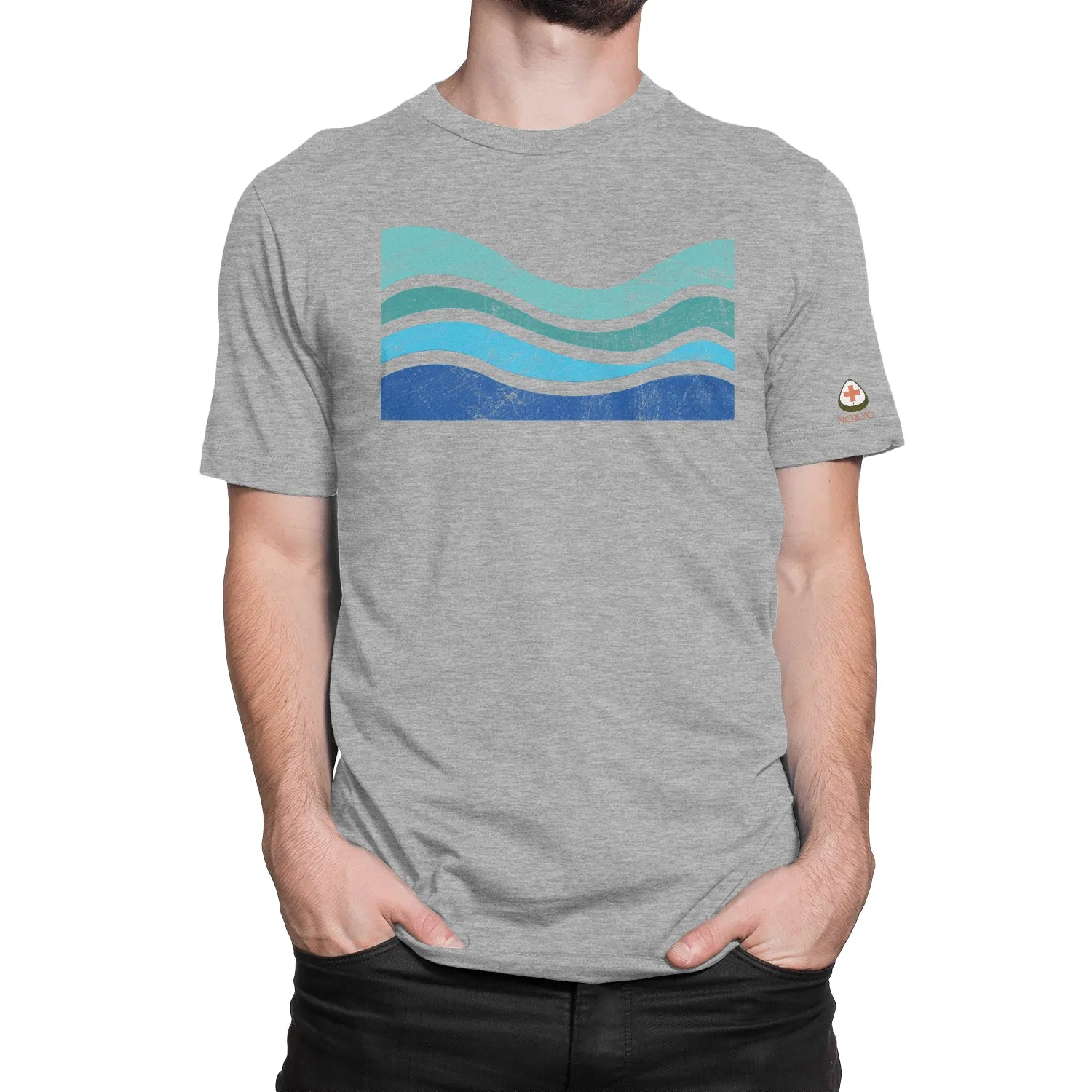 Unique Men’s Vintage Wave Surf Graphic T-Shirt