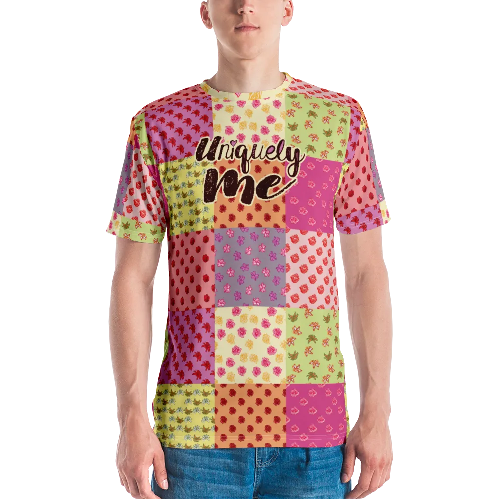 Uniquely Me Floral Pattern Men's Crew Neck T-shirt