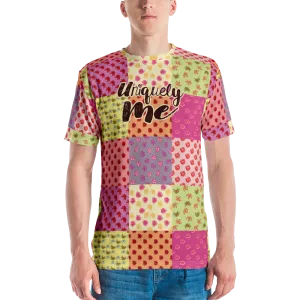 Uniquely Me Floral Pattern Men's Crew Neck T-shirt