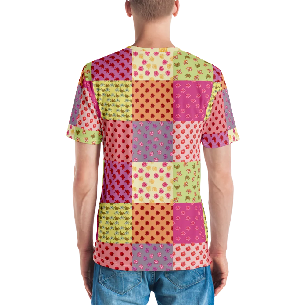 Uniquely Me Floral Pattern Men's Crew Neck T-shirt