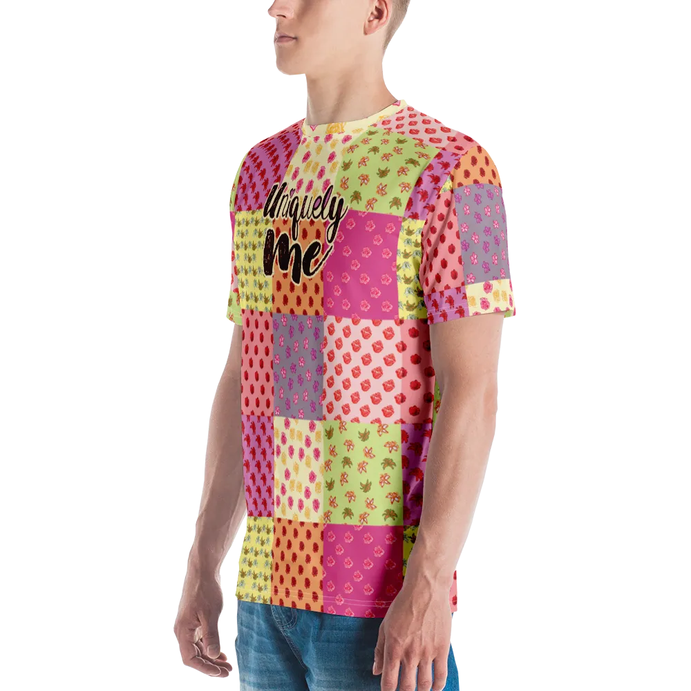 Uniquely Me Floral Pattern Men's Crew Neck T-shirt