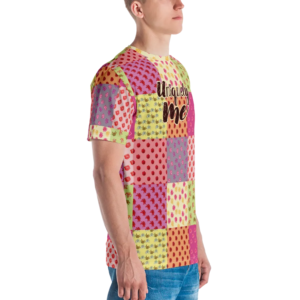 Uniquely Me Floral Pattern Men's Crew Neck T-shirt