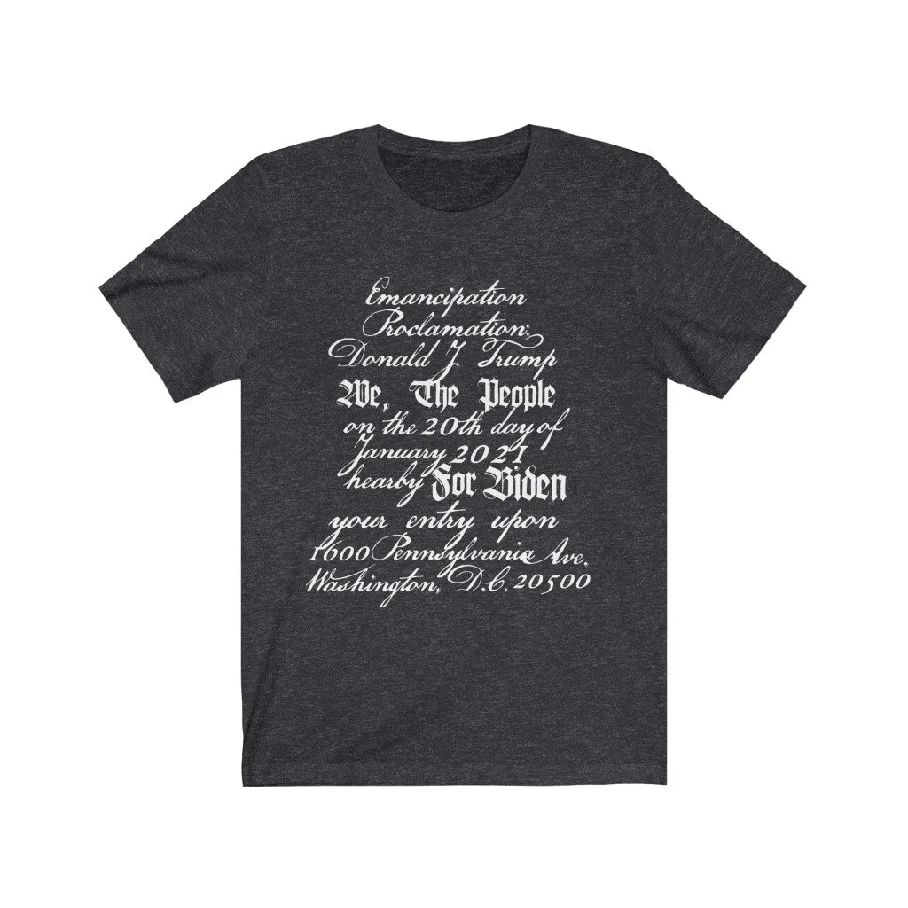 U.S. Constitution Designed Emancipation Trump - Biden (Bella Canvas 3001) Unisex Jersey Short Sleeve Tee