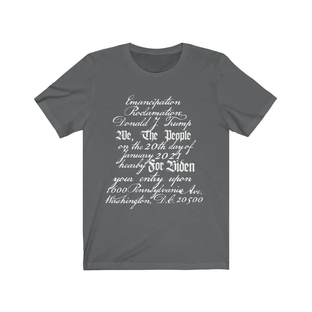 U.S. Constitution Designed Emancipation Trump - Biden (Bella Canvas 3001) Unisex Jersey Short Sleeve Tee