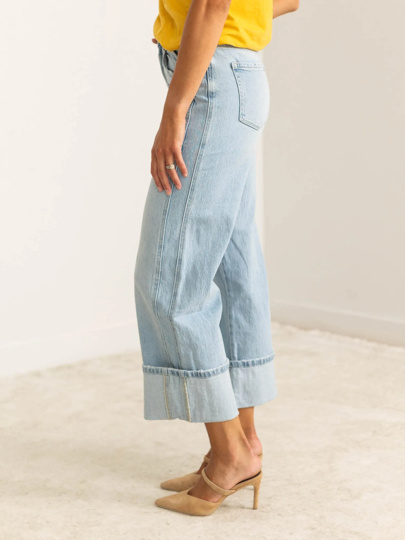 VERVET Streamline Super High Rise Cuffed Baggy Wide Leg