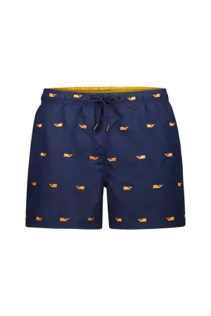 Whale Detail Swim Shorts In Blue