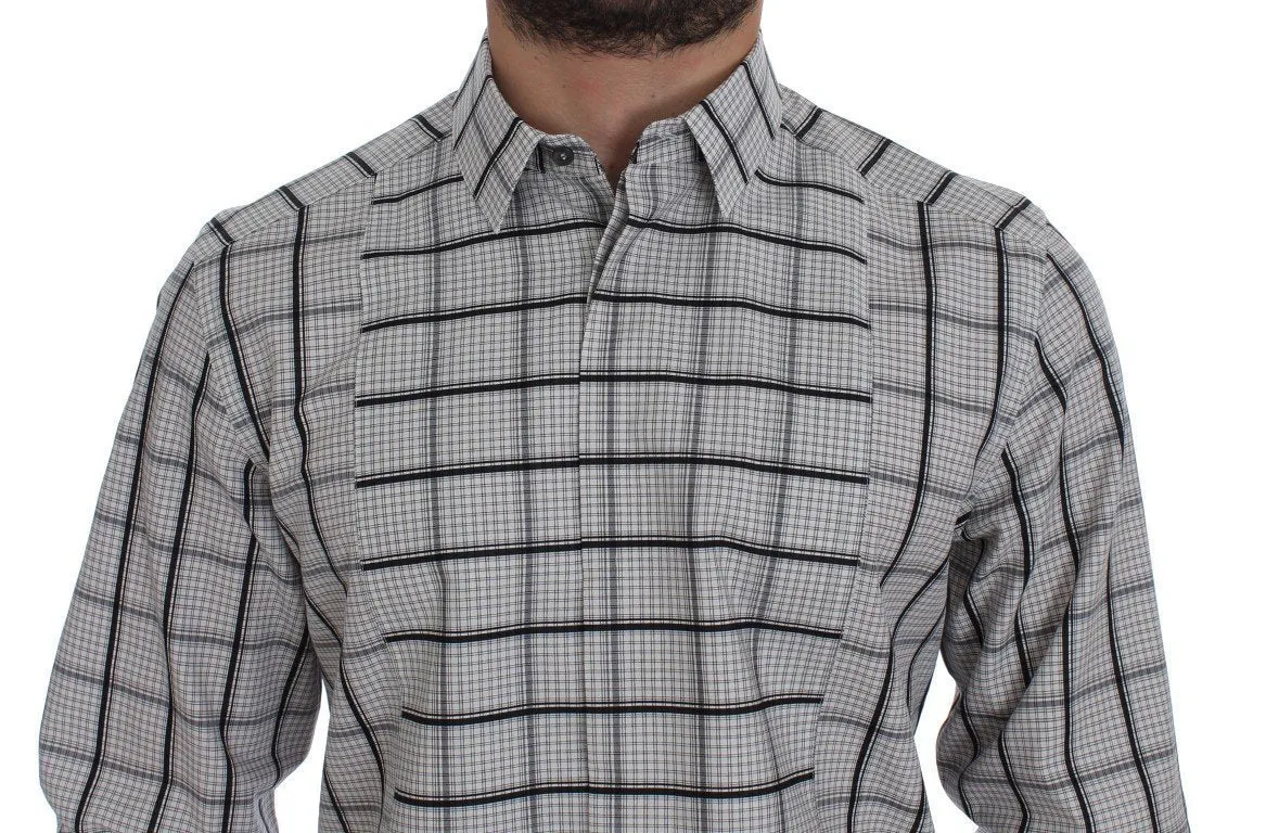 White Black Checkered Cotton Mens Shirt
