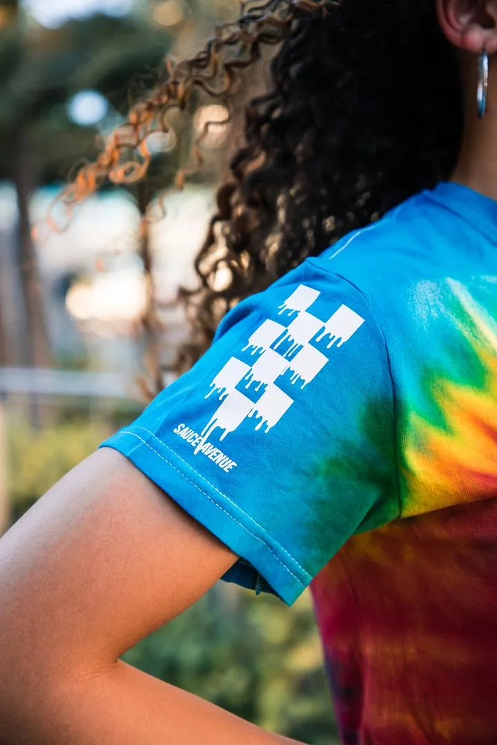 White Drippin V3 | Original Tee (Solid Checkered Drippin Sleeve)