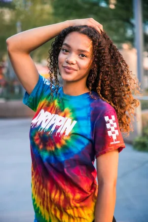White Drippin V3 | Original Tee (Solid Checkered Drippin Sleeve)