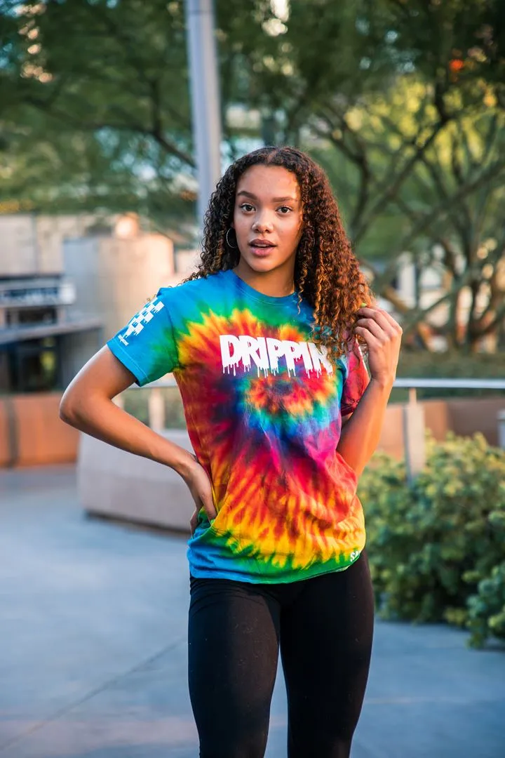 White Drippin V3 | Original Tee (Solid Checkered Drippin Sleeve)