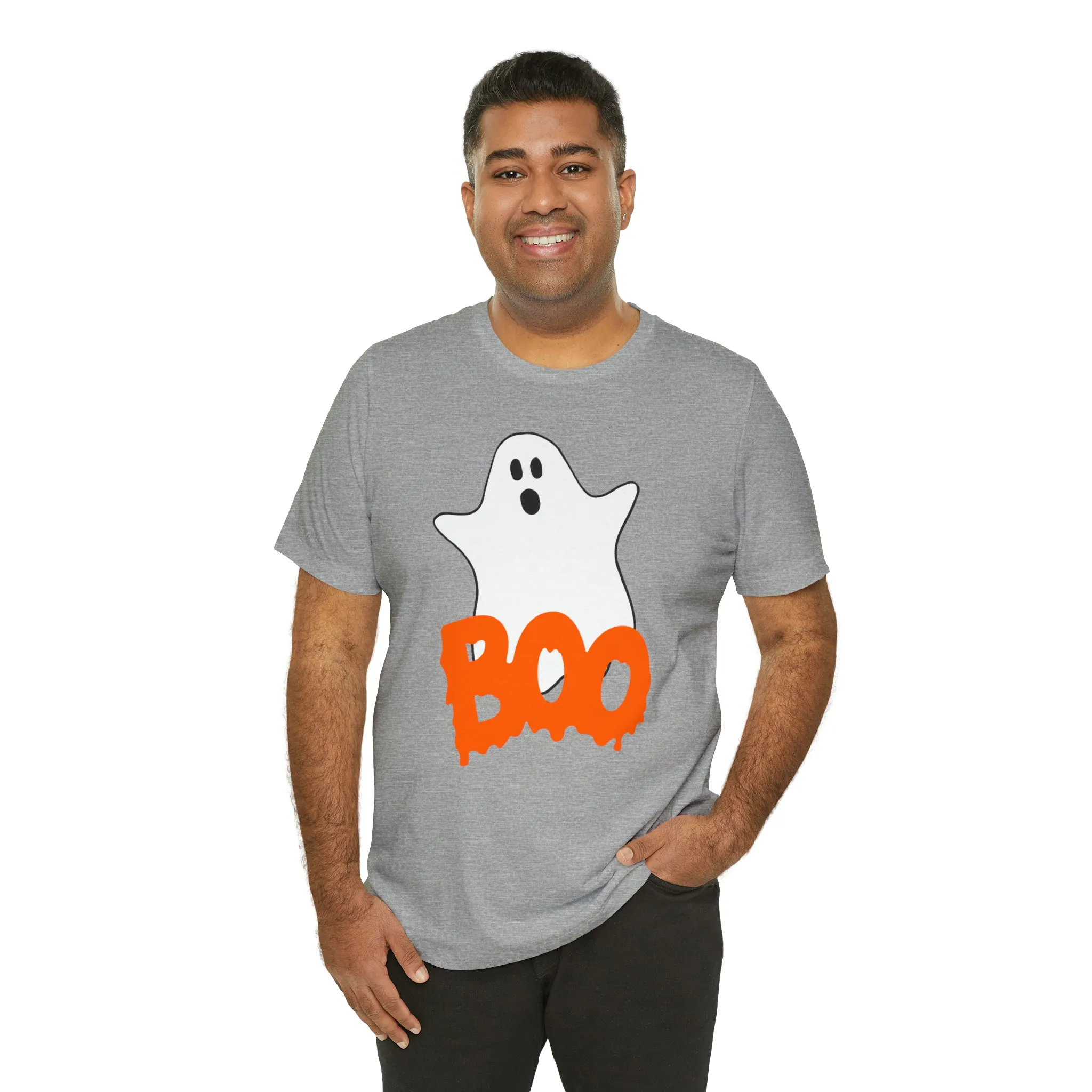 White Ghost Boo T-Shirt | Creepy Flying Ghost Tee |  Bella Canvas 3001Unisex | Scary Short Sleeve Tshirt