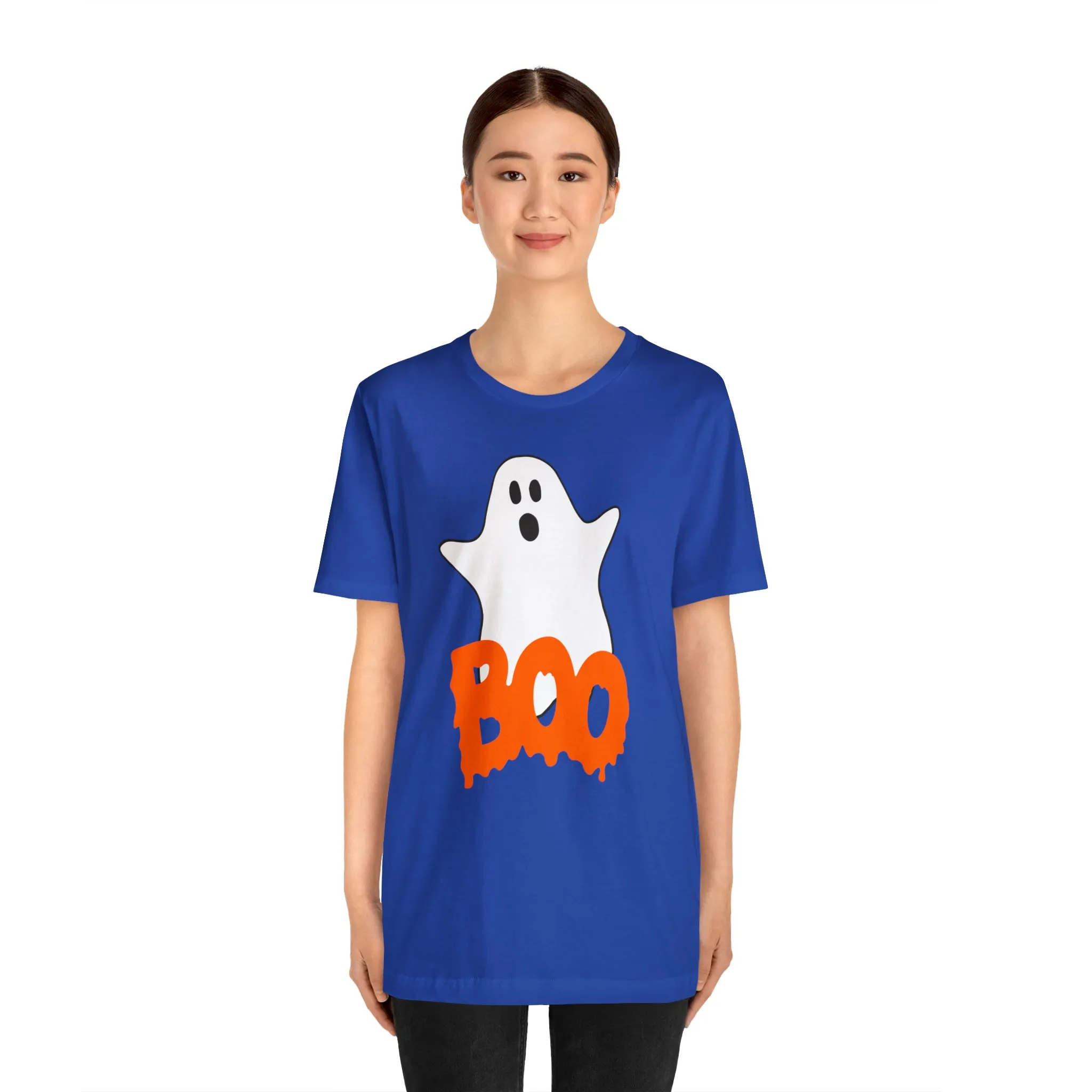 White Ghost Boo T-Shirt | Creepy Flying Ghost Tee |  Bella Canvas 3001Unisex | Scary Short Sleeve Tshirt