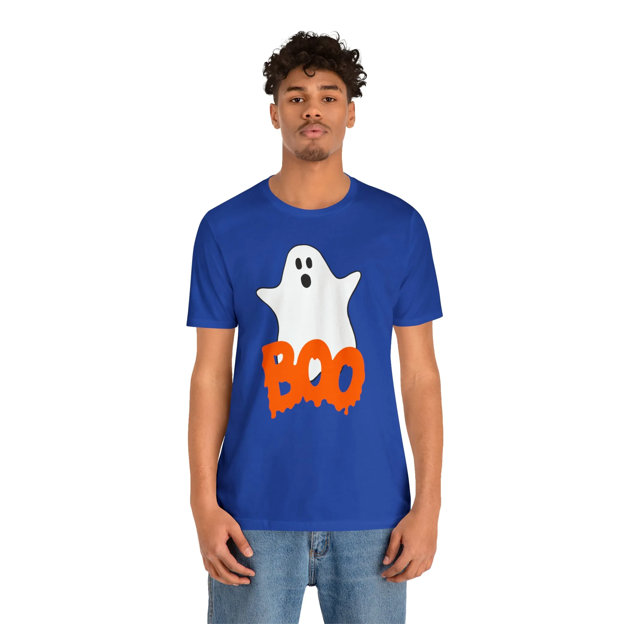 White Ghost Boo T-Shirt | Creepy Flying Ghost Tee |  Bella Canvas 3001Unisex | Scary Short Sleeve Tshirt