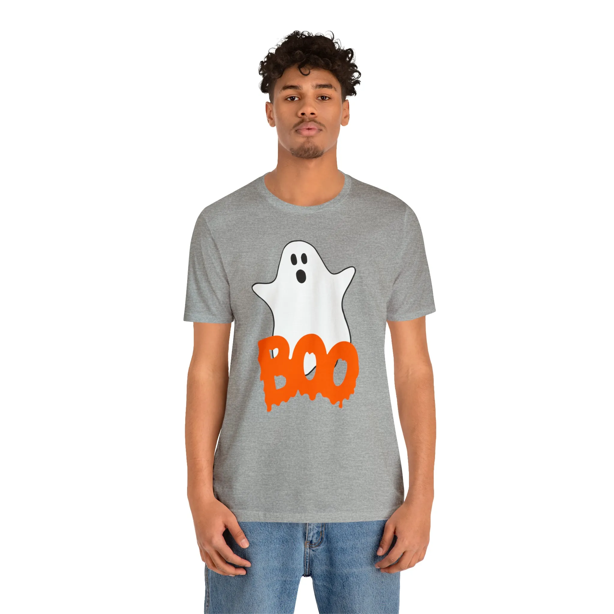 White Ghost Boo T-Shirt | Creepy Flying Ghost Tee |  Bella Canvas 3001Unisex | Scary Short Sleeve Tshirt