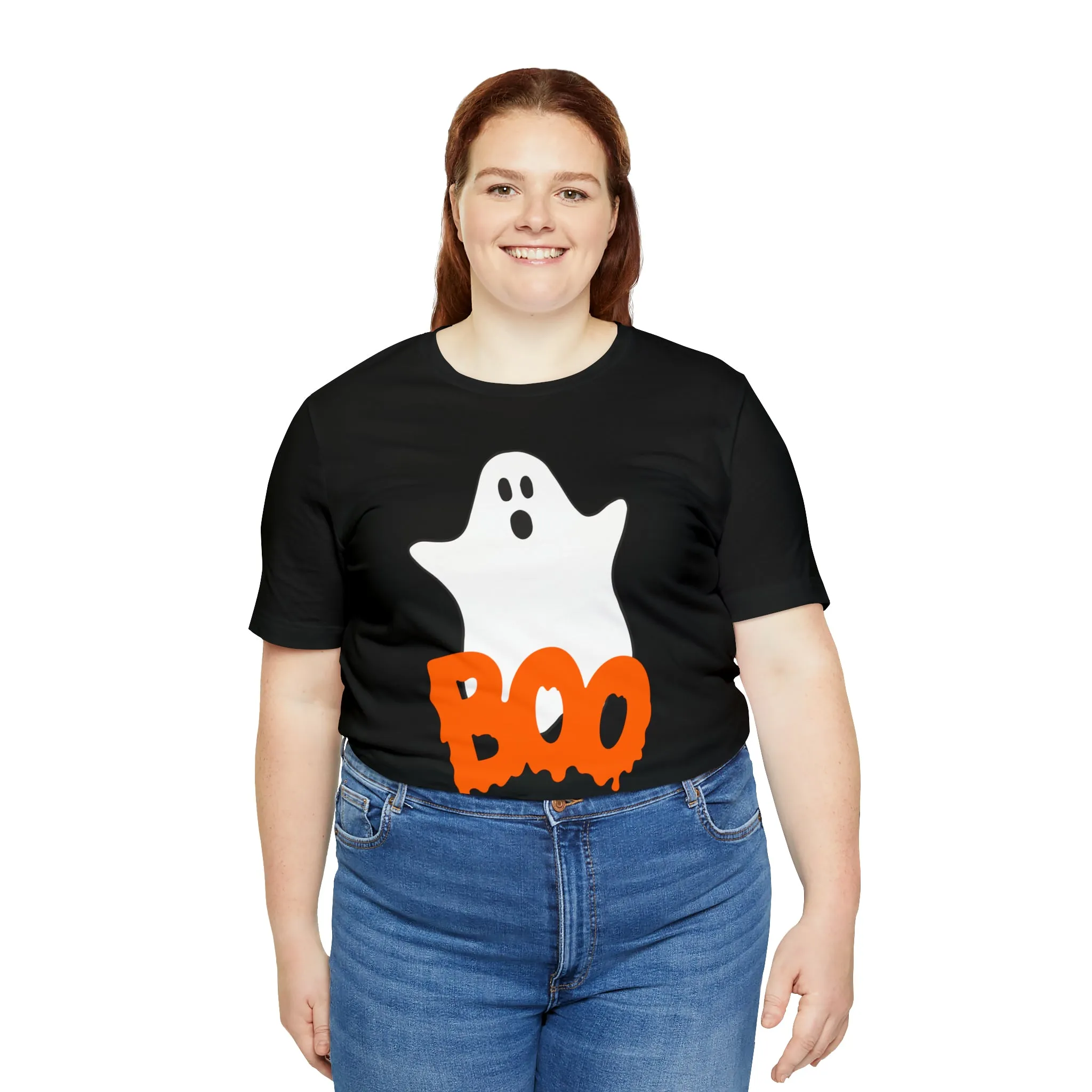 White Ghost Boo T-Shirt | Creepy Flying Ghost Tee |  Bella Canvas 3001Unisex | Scary Short Sleeve Tshirt