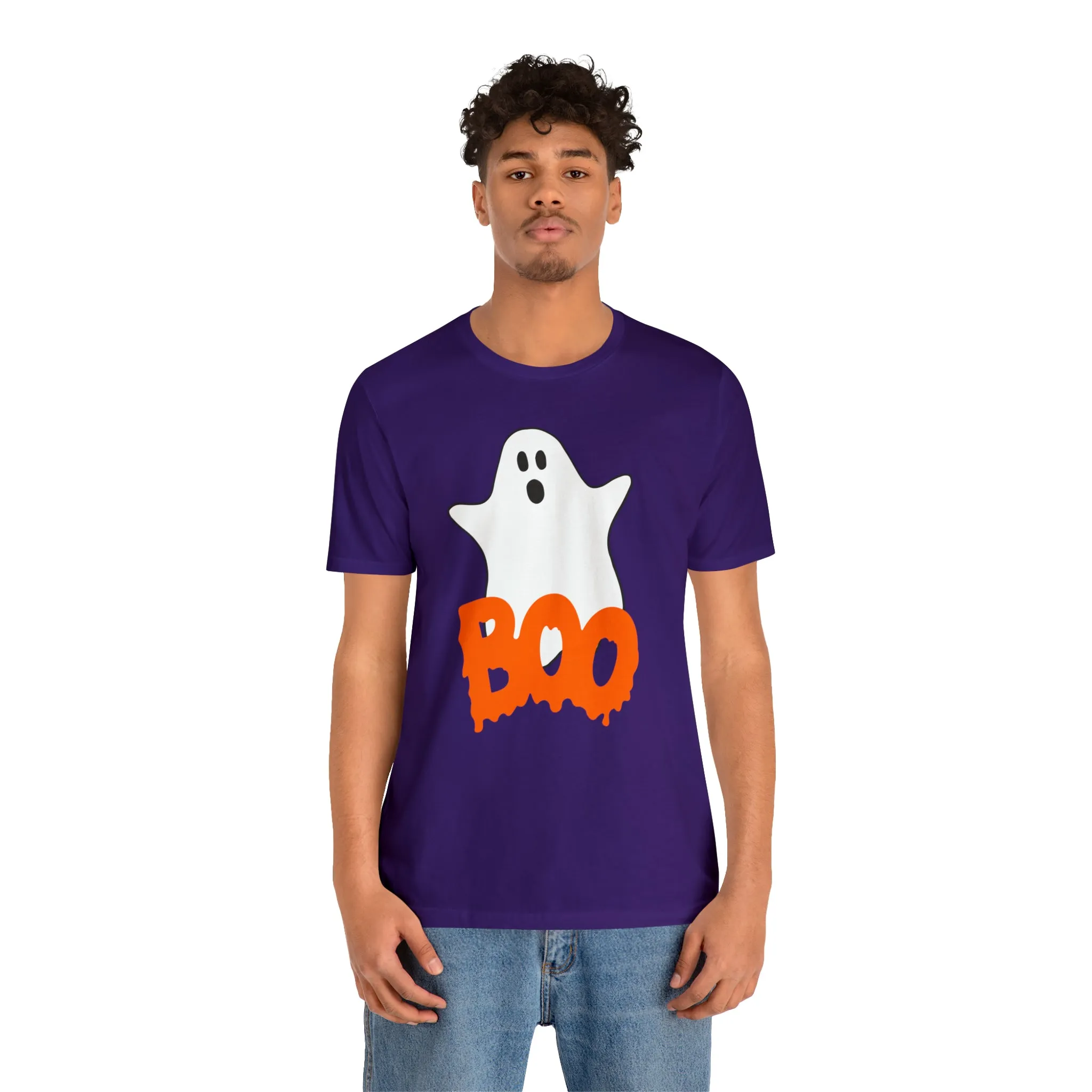 White Ghost Boo T-Shirt | Creepy Flying Ghost Tee |  Bella Canvas 3001Unisex | Scary Short Sleeve Tshirt