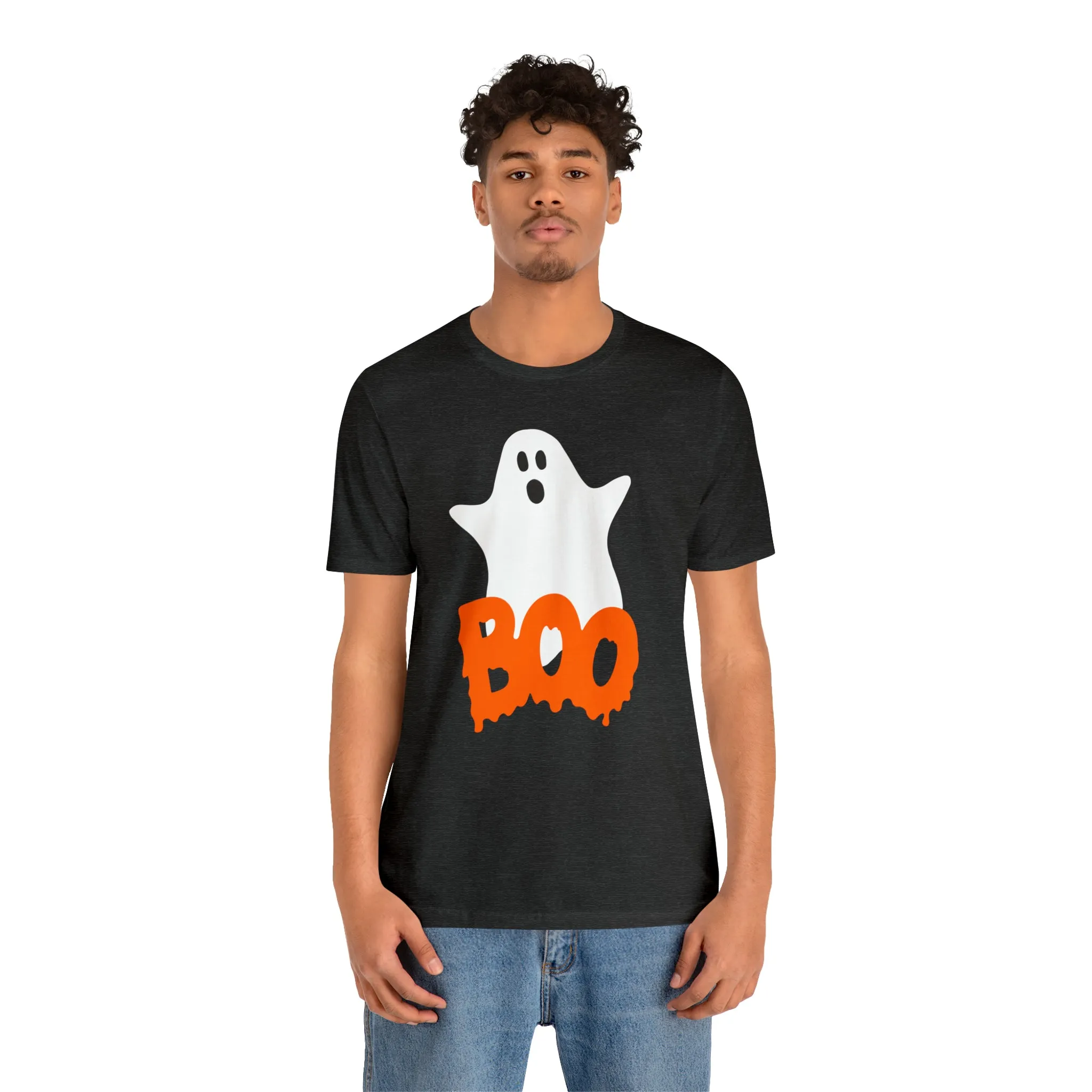 White Ghost Boo T-Shirt | Creepy Flying Ghost Tee |  Bella Canvas 3001Unisex | Scary Short Sleeve Tshirt