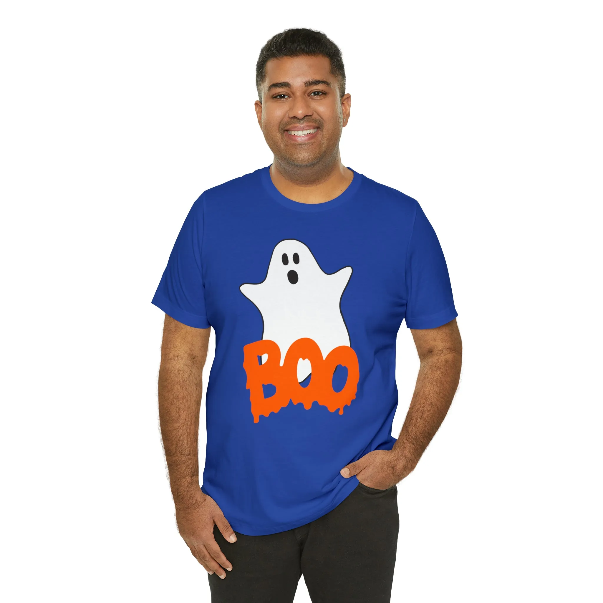 White Ghost Boo T-Shirt | Creepy Flying Ghost Tee |  Bella Canvas 3001Unisex | Scary Short Sleeve Tshirt