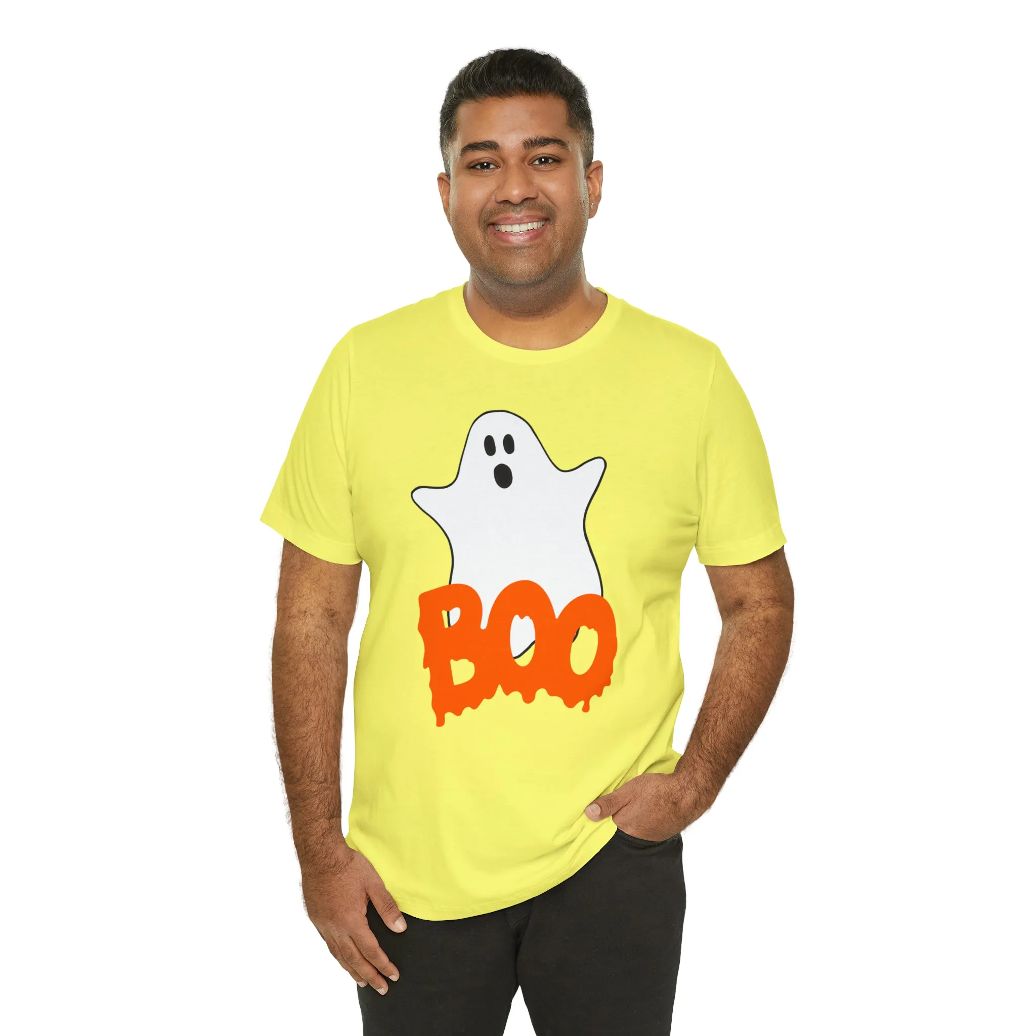 White Ghost Boo T-Shirt | Creepy Flying Ghost Tee |  Bella Canvas 3001Unisex | Scary Short Sleeve Tshirt