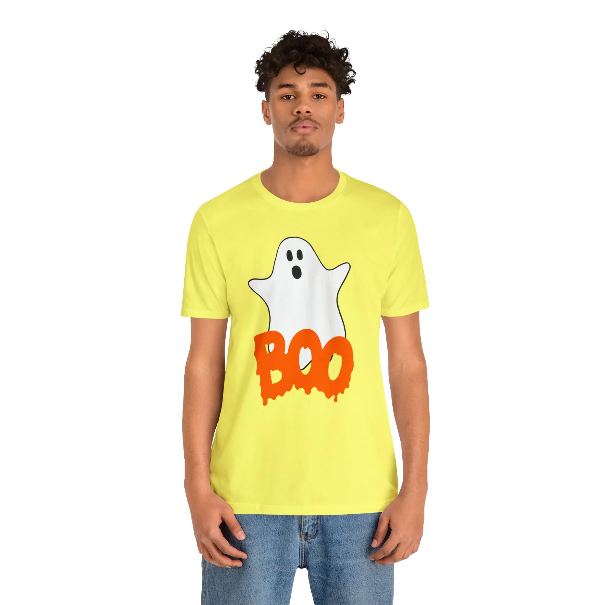 White Ghost Boo T-Shirt | Creepy Flying Ghost Tee |  Bella Canvas 3001Unisex | Scary Short Sleeve Tshirt