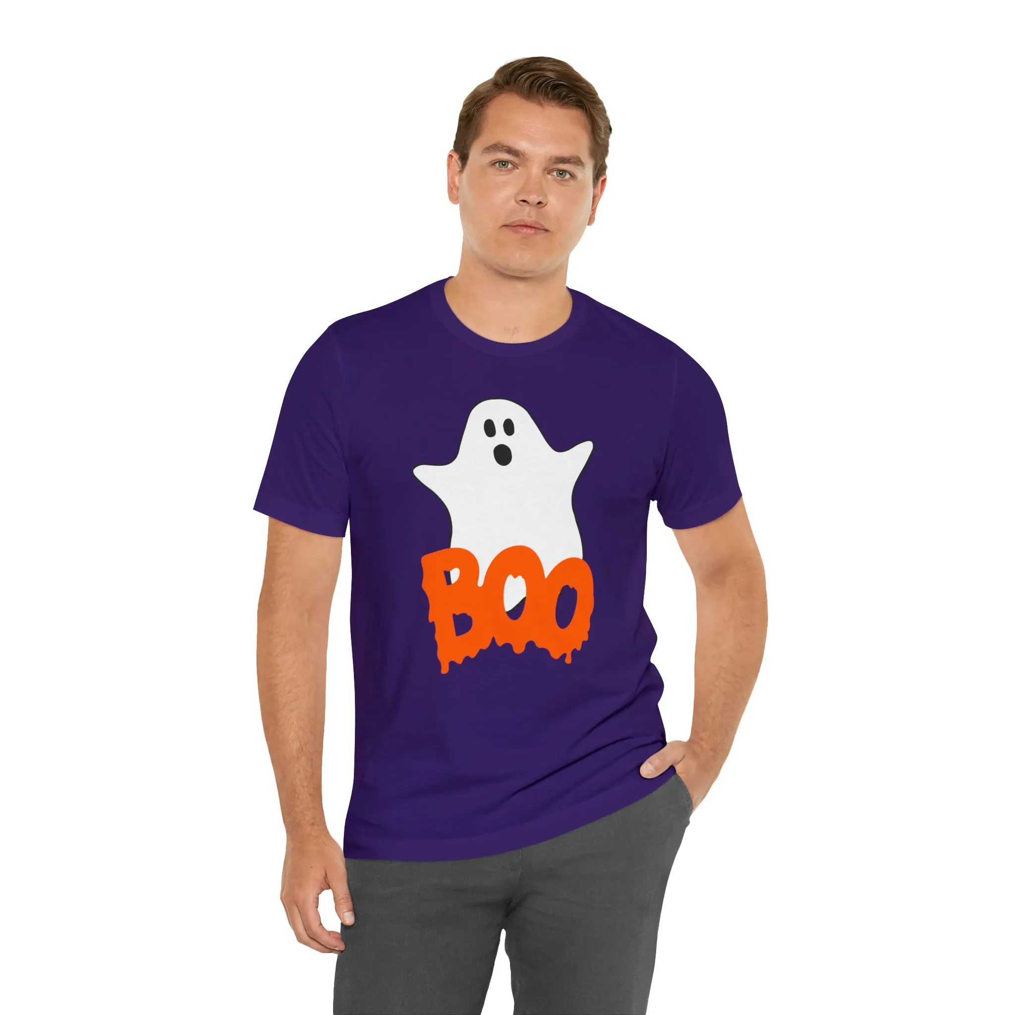 White Ghost Boo T-Shirt | Creepy Flying Ghost Tee |  Bella Canvas 3001Unisex | Scary Short Sleeve Tshirt