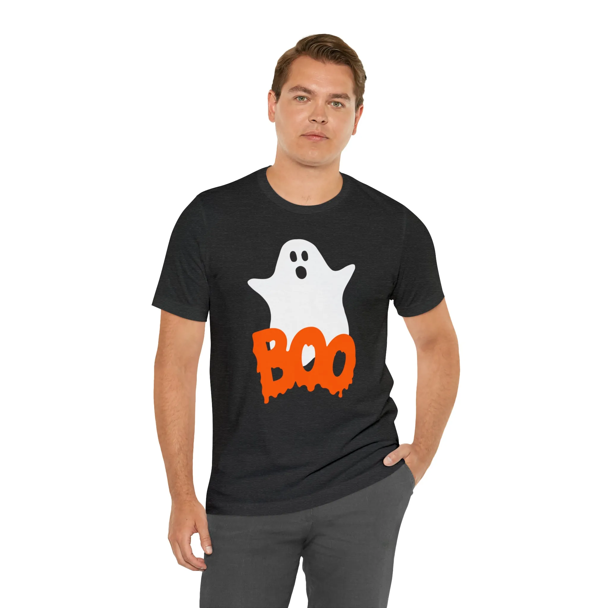 White Ghost Boo T-Shirt | Creepy Flying Ghost Tee |  Bella Canvas 3001Unisex | Scary Short Sleeve Tshirt