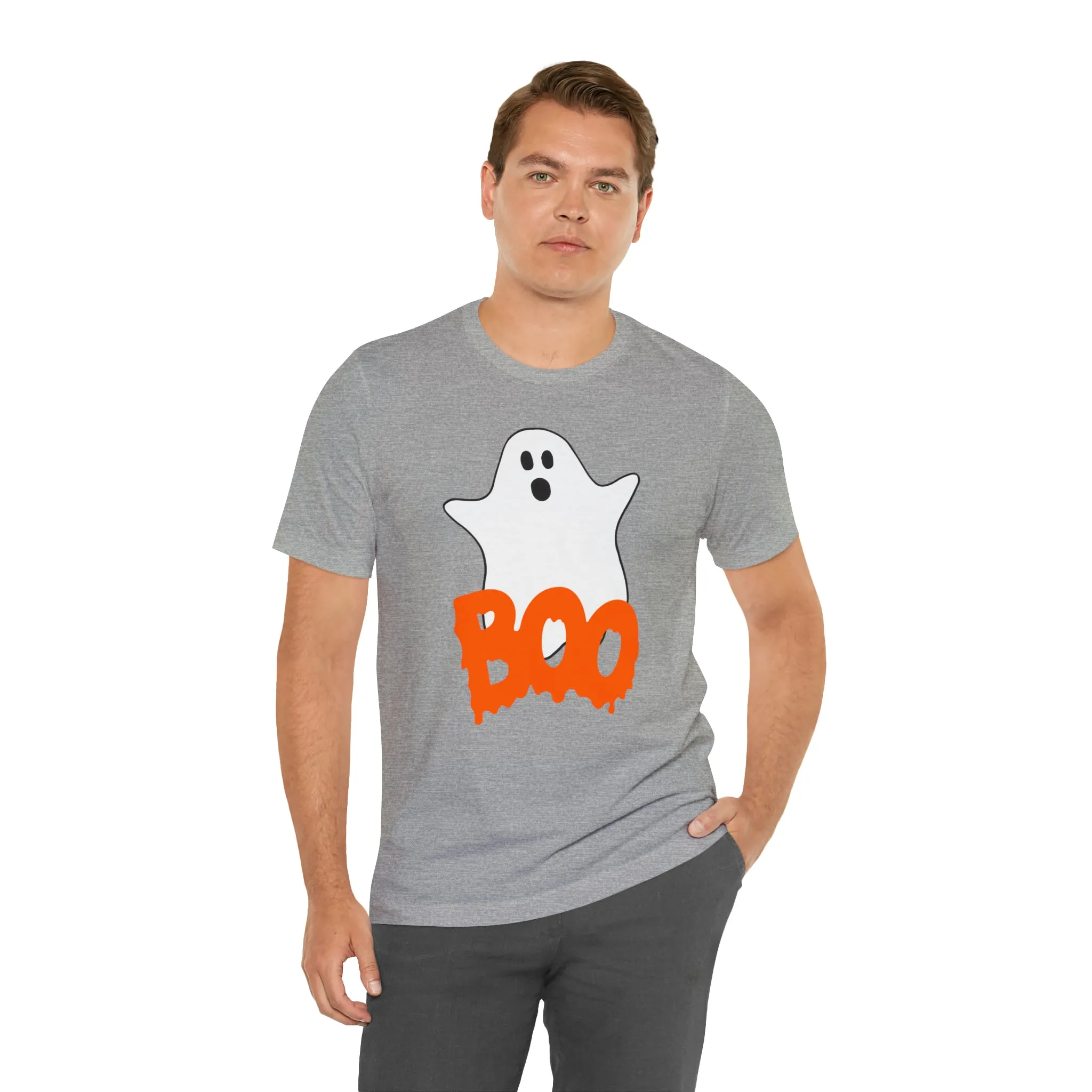 White Ghost Boo T-Shirt | Creepy Flying Ghost Tee |  Bella Canvas 3001Unisex | Scary Short Sleeve Tshirt