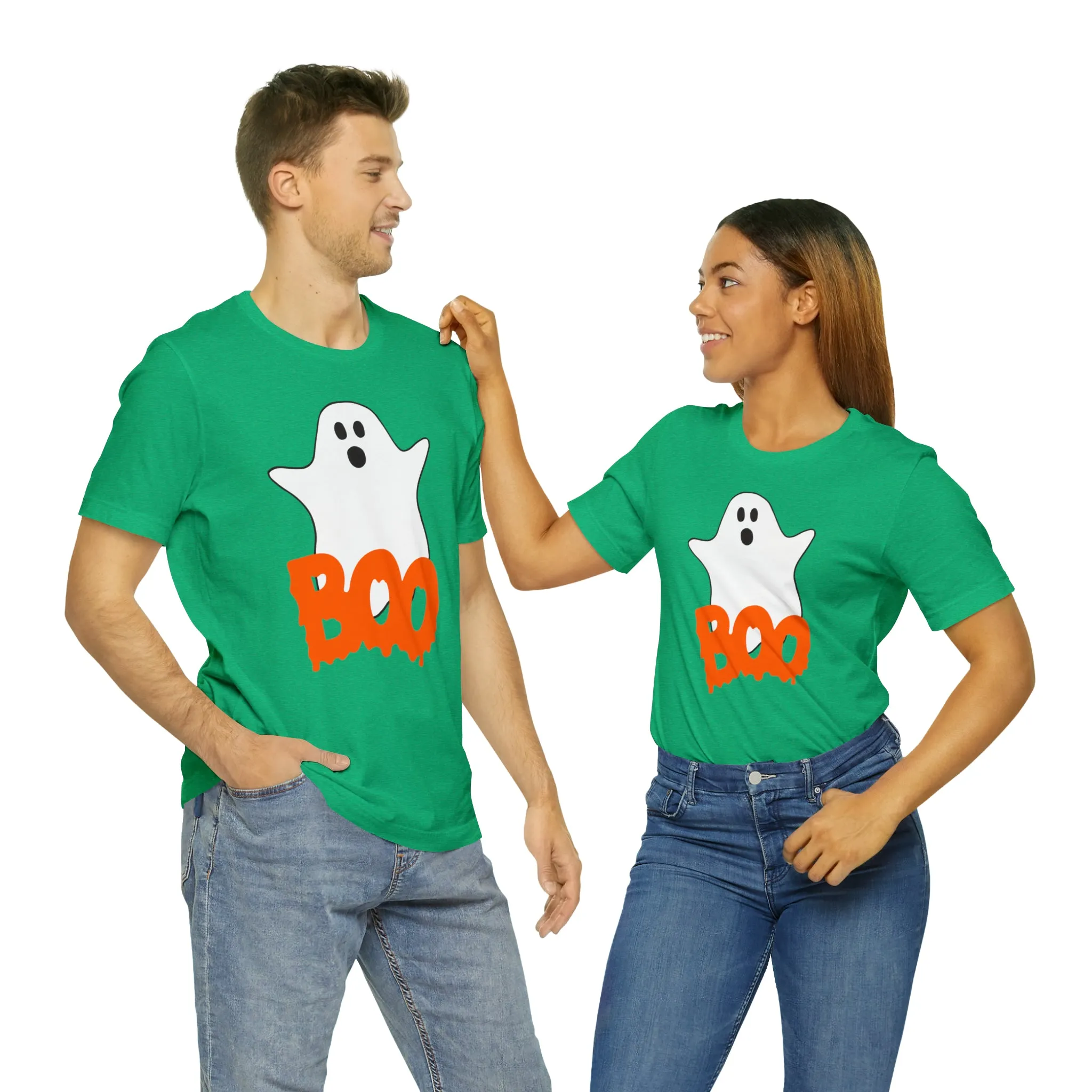 White Ghost Boo T-Shirt | Creepy Flying Ghost Tee |  Bella Canvas 3001Unisex | Scary Short Sleeve Tshirt