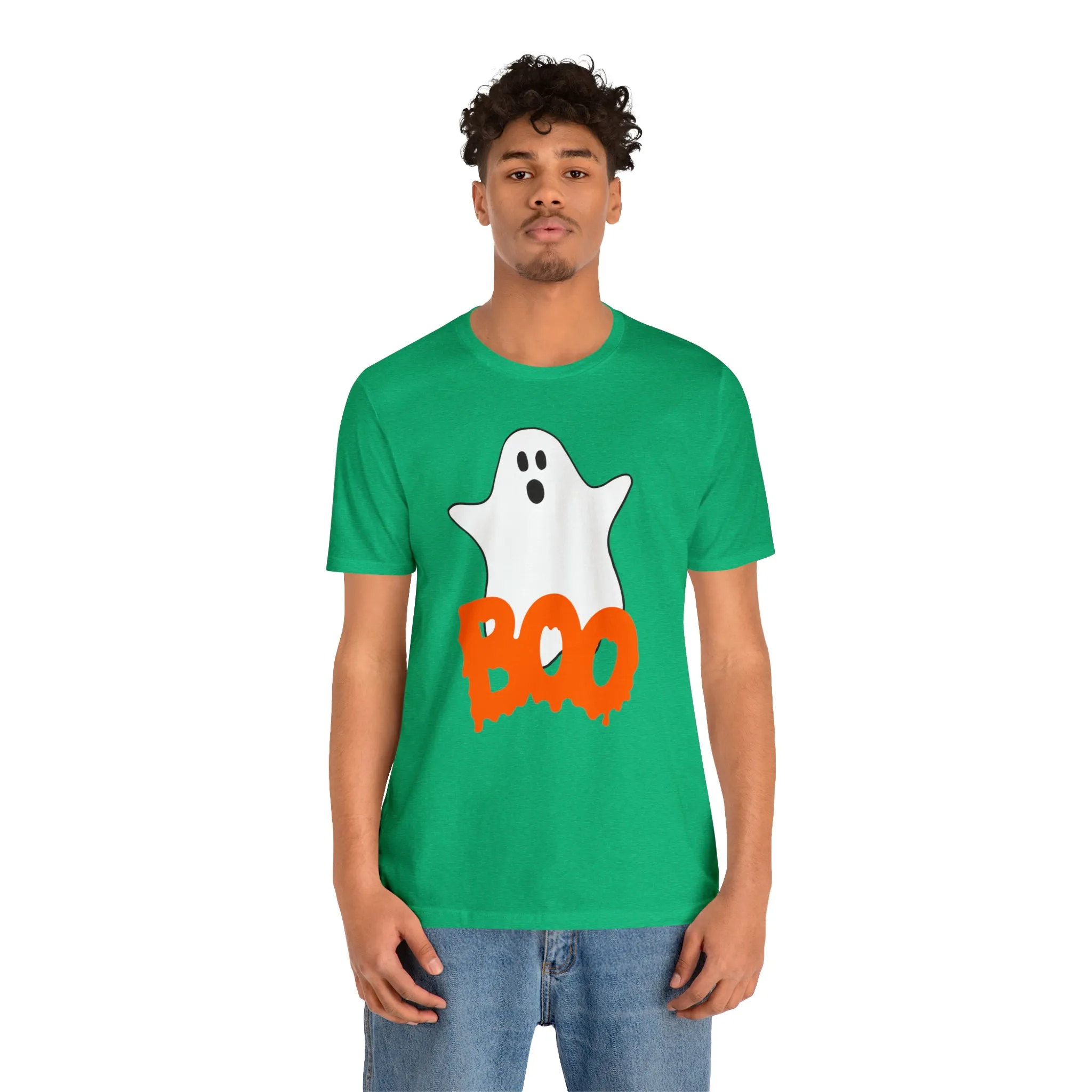 White Ghost Boo T-Shirt | Creepy Flying Ghost Tee |  Bella Canvas 3001Unisex | Scary Short Sleeve Tshirt